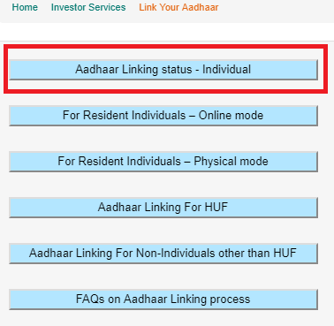 mutual fund CAMS aadhaar card linking status 2