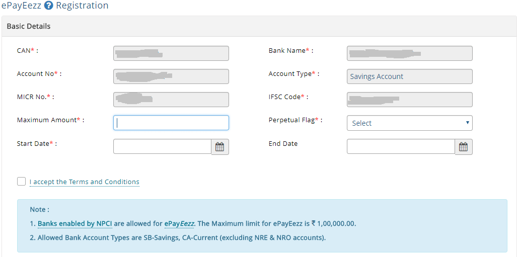 MFUtility ePayeezz registration 2